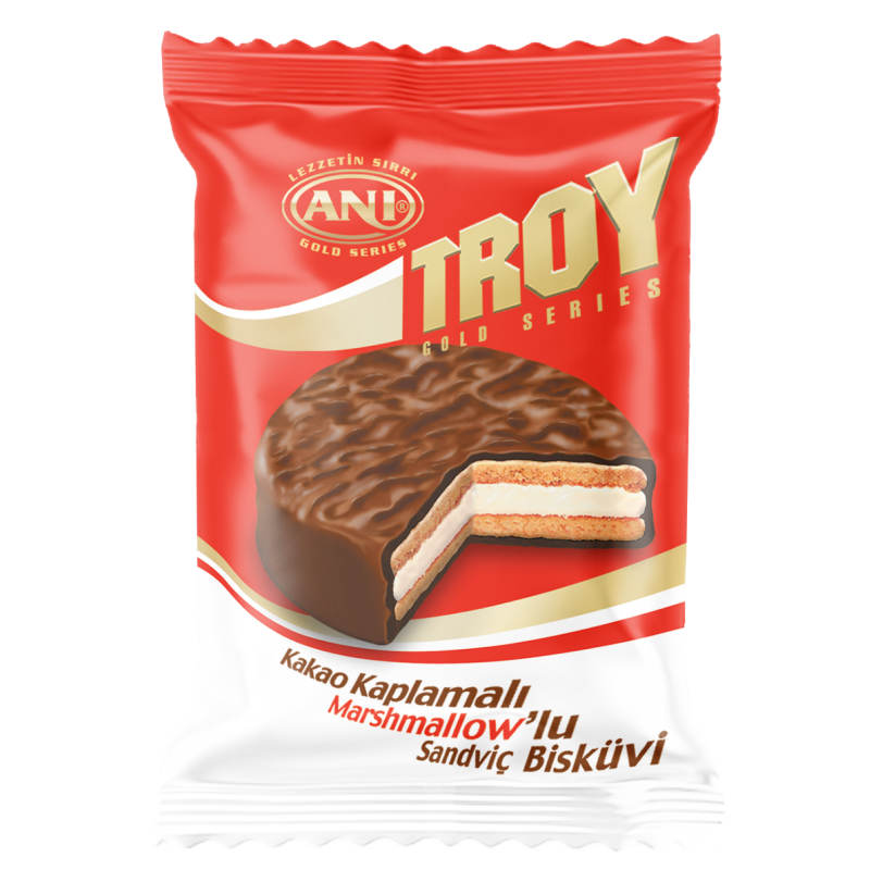 بسكويت مغطى بالشوكلاته محشو بكريمة المارشميلو Chocolate biscuit with marshmallow filling