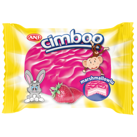 بسكويت ساندوتش بالفراوله وكريمة المارشميلو Cimboo Strawberry sandwich biscuit with marshmallow filling