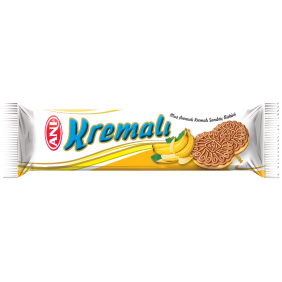 بسكويت محشو بكريمة الموز biscuit with banana cream filling