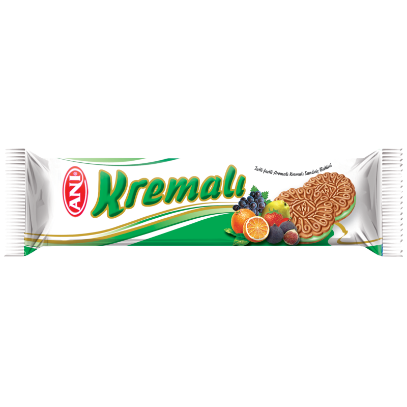 بسكويت محشو بكريمة الفواكه المشكله Kremall biscuit with mixed fruits cream filling